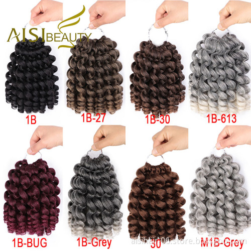 Aisi Beauty 8 Inch Multi Color Jumpy Wand Curly Crochet Braids Jamaican Bounce Synthetic Crochet Braiding Hair Extension